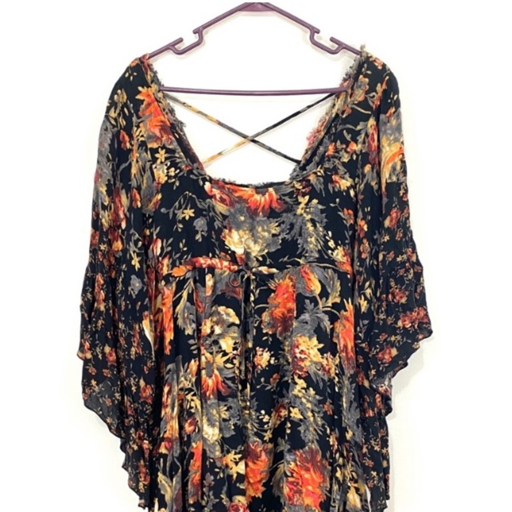Free People Heart of Gold Boho Dress Bell Sleeves